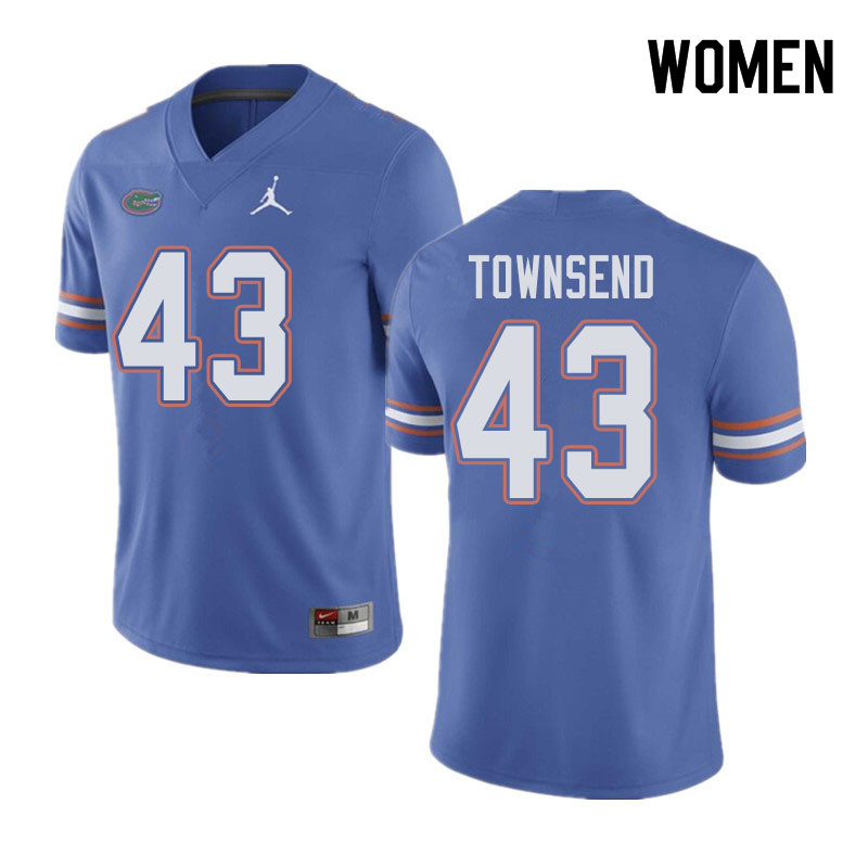 Jordan Brand Women #43 Tommy Townsend Florida Gators College Football Jerseys Sale-Blue